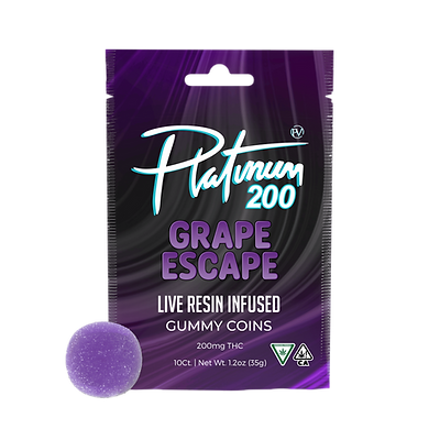 Platinum Grape Escape Live Resin Gummies 200mg