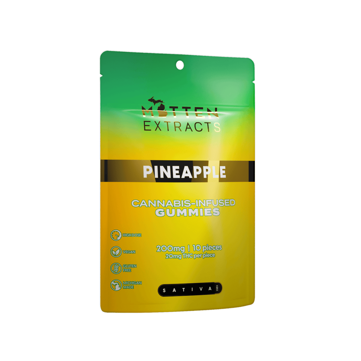 Pineapple Gummies | 200mg | 10ct | 20mg/each
