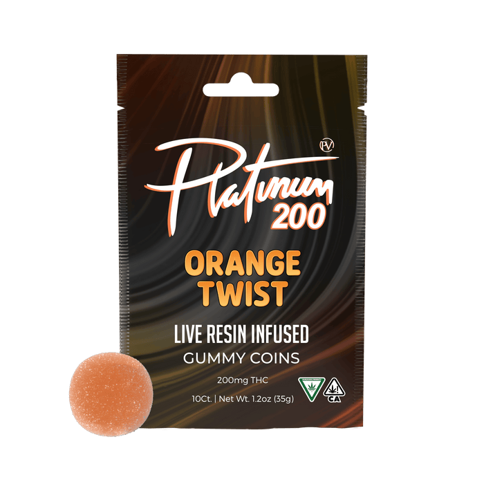 Platinum - Live Resin Gummy Coins Orange Twist 200mg