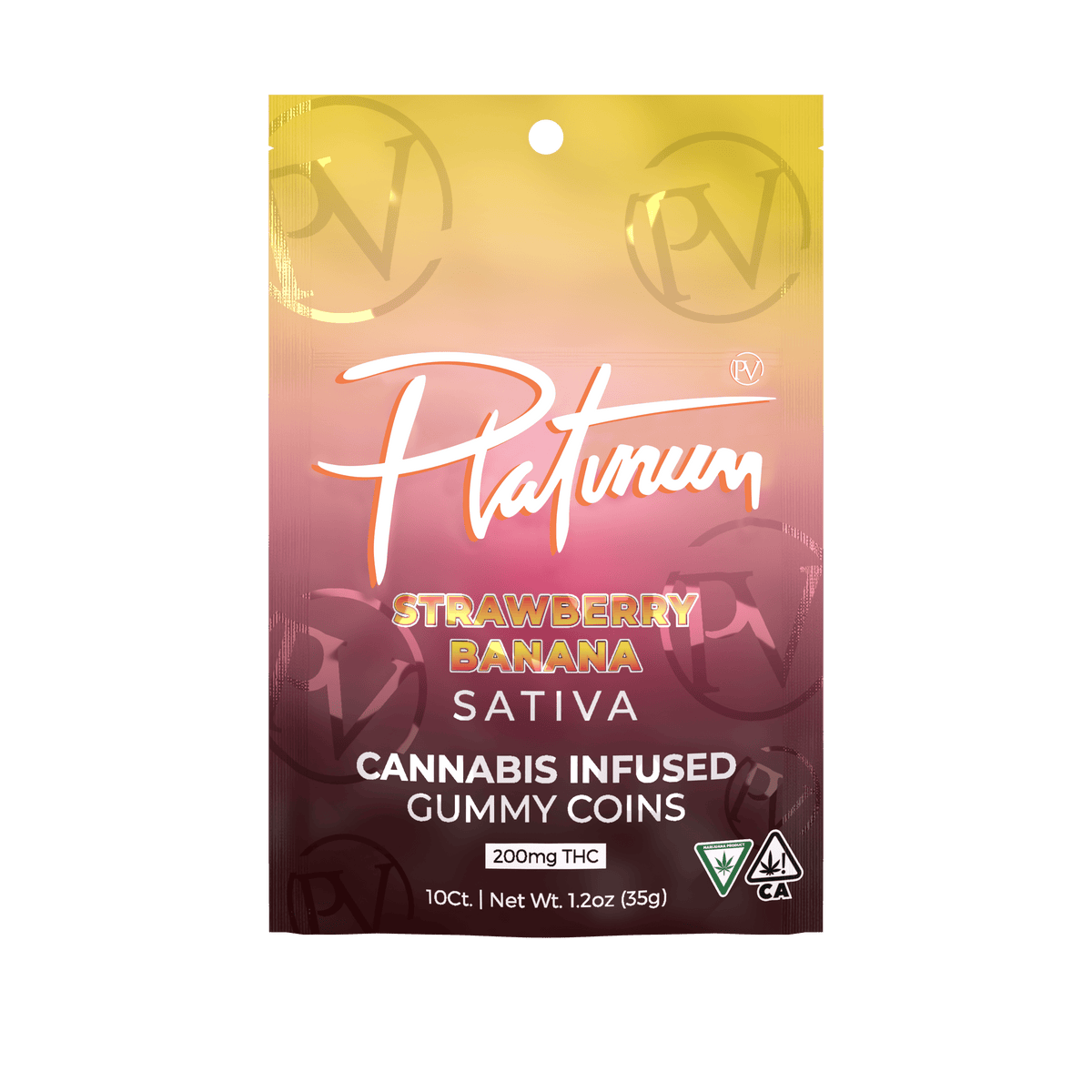 Platinum Vape 200mg Gummies - Strawberry Banana (Sativa)