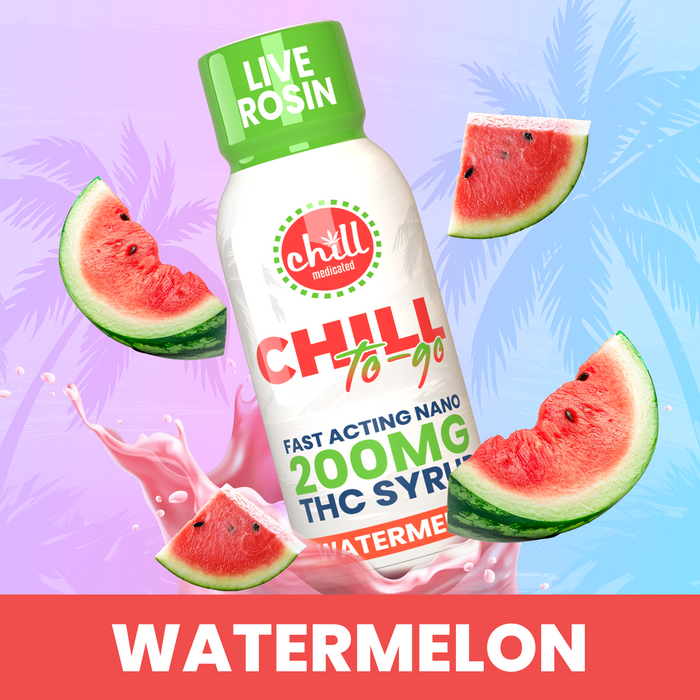 Chill To-Go Watermelon Syrup Tincture | 200mg Live Rosin THC Infused | MI